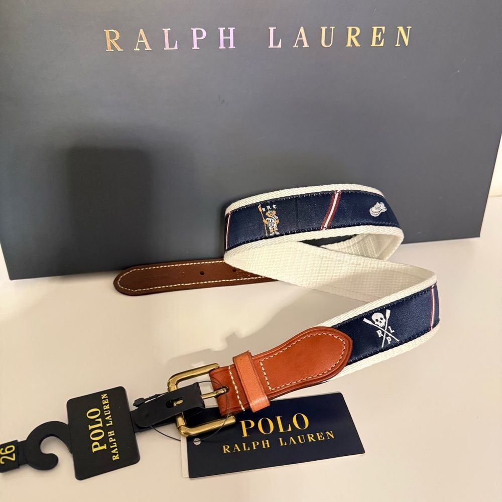 Polo Ralph Lauren Boys Belt Size 26 | Junior Kids Leather & Canvas – NWT